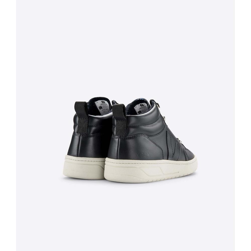 Women's Veja RORAIMA LEATHER High Tops Black/White | SG 355CTV